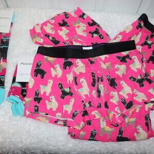 MeUndies Llama lot of 4 all large- lounge pants, trunks, crew, ankle socks NWOT